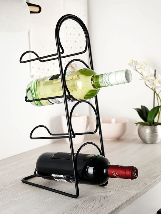 Vilde Raft pentru Vin Cu Picioare Metal Negru Vilde Raft pentru Vin Cu Picioare Metal Negru