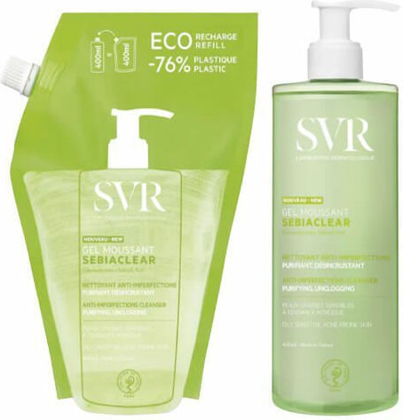 SVR Laboratoire Dermatologique Refill Bubble Bath Gel with Niacinamide for Brightening 2x400ml