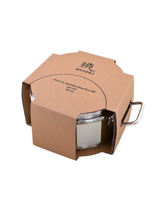 Shiori Steel Series Pro 316 Βαθιά Ανοξείδωτη Κατσαρόλα 5.5lt / 24cm