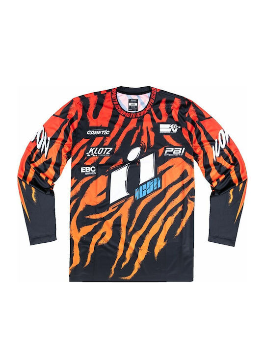 Icon Pentru bărbați Tricou Motocross Mânecă lungă Portocaliu Culoare
