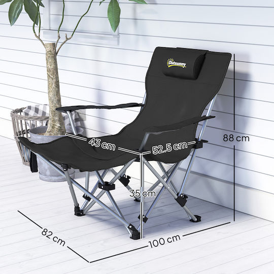 Outsunny Lounger-Armchair Beach Black