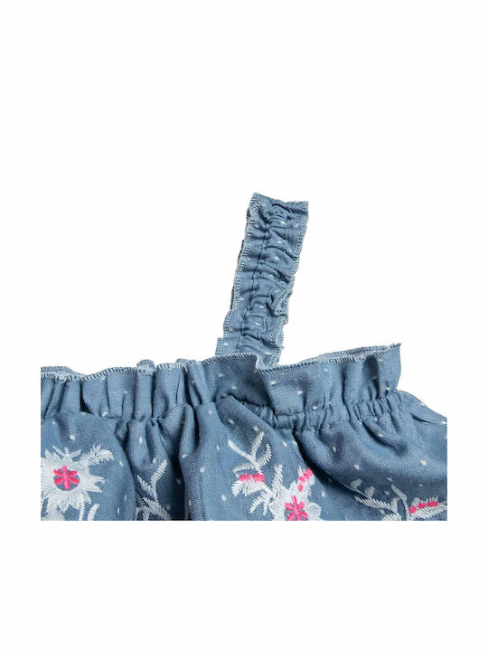 Kinderstoff-Overall-Shorts/Bermudas Blau