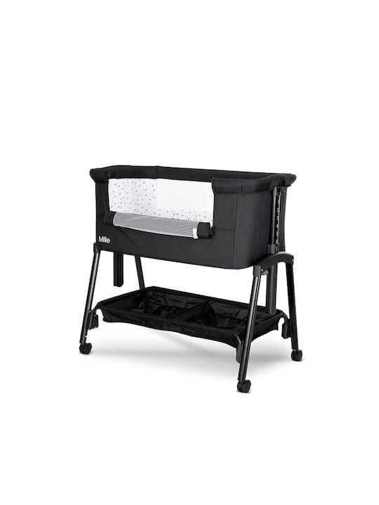 Lorelli Cradle with Mattress, Side Opening, and Wheels Black