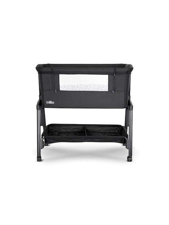 Lorelli Cradle with Mattress, Side Opening, and Wheels Black