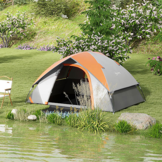 Outsunny Σκηνή Camping Igloo Ορειβασίας Γκρι με Διπλό Πανί 4 Εποχών για 2 Άτομα Αδιάβροχη 3000mm 210x150x110εκ.