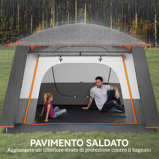 Outsunny Camping Tent Grey 4 Seasons For 4 People 430x305x195cm