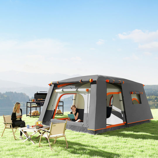 Outsunny Camping Tent Grey 4 Seasons For 4 People 430x305x195cm
