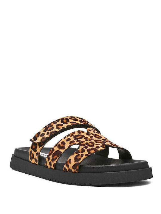 Steve Madden Missile Δερμάτινα Σανδάλια Καφέ