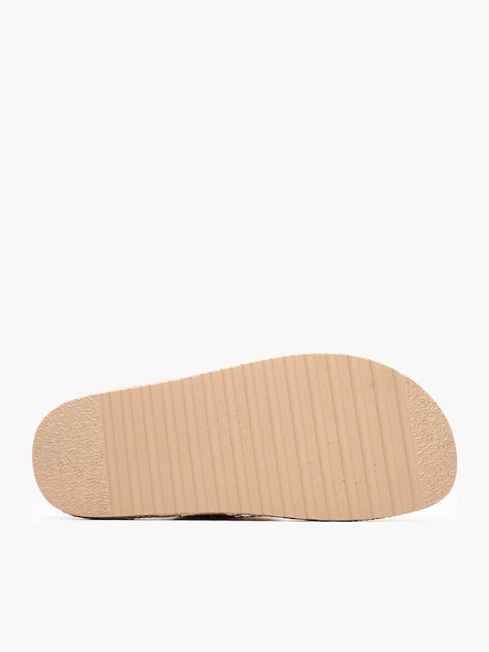 Bigmona Γυναικεία Σανδάλια Flatforms Μπεζ