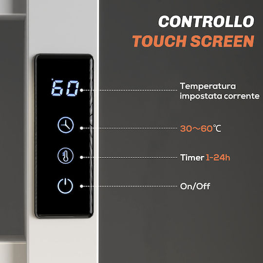 HomCom Ηλεκτρική Πετσετοκρεμάστρα 110W 80x45cm Λευκή