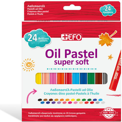 +Efo Oil Pastels Super Soft 10mm 24colours 325424