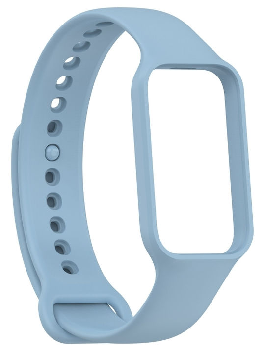 Xiaomi Mi Band 8 Active Solid Color Integrated Silicone Strap Light Blue