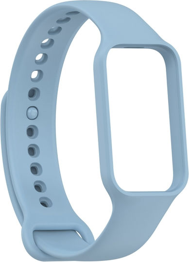 Xiaomi Mi Band 8 Active Solid Color Integrated Silicone Strap Light Blue