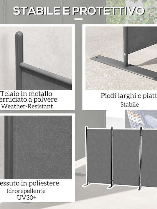 Outsunny Decorativ Paravan Metalic 252x176cm