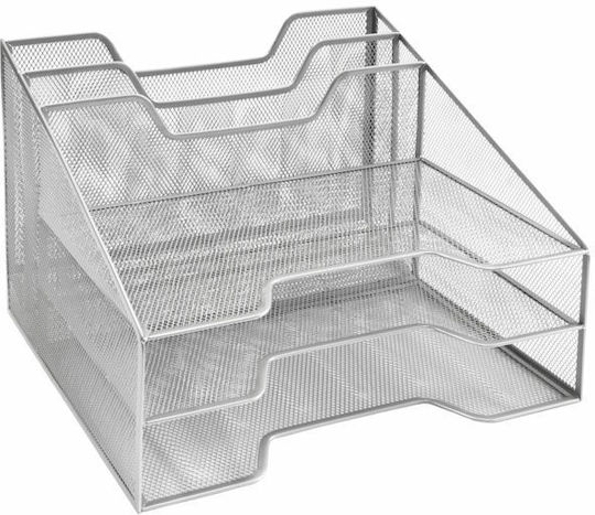Osco Metallic Filing Tray with 3 Shelves 3978 Gray 24.7x29x32cm