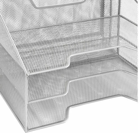 Osco Metallic Filing Tray with 3 Shelves 3978 Gray 24.7x29x32cm