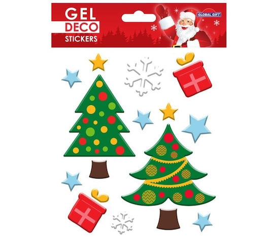 Global Gift Χριστουγεννιάτικα Aufkleber für das Fenster mit Design Δέντρου 13x17cm.