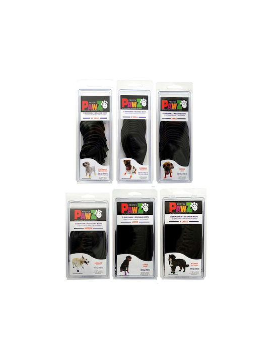 Pawz Обувки Куче Кучешки ботуши XXSmall в Черен Цвят 12бр