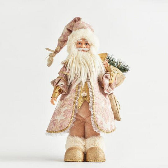Dekorativer Weihnachtsmann Rosa aus Kunststoff 48x26x22cm