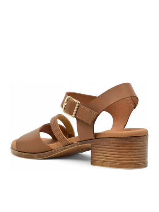 Din piele Sandale Tabac maro