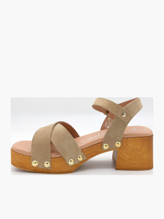 Leather Sandals Beige