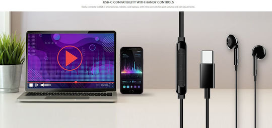 Genius 31710030400 In-ear Handsfree Headphones with Connector USB-C Black