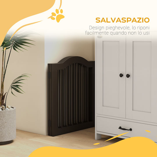 Pawhut Μεταλλικό Διαχωριστικό Σκύλου 154.5x29.5x61εκ. Καφέ