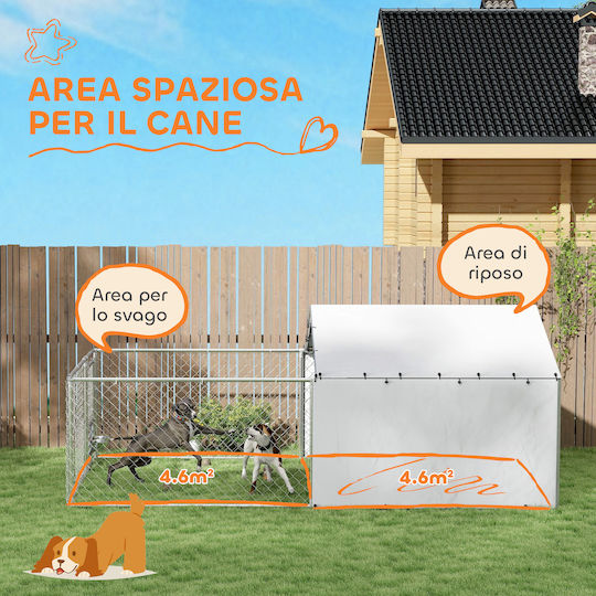 Pawhut Hundetore Park 400x230x150cm Silber