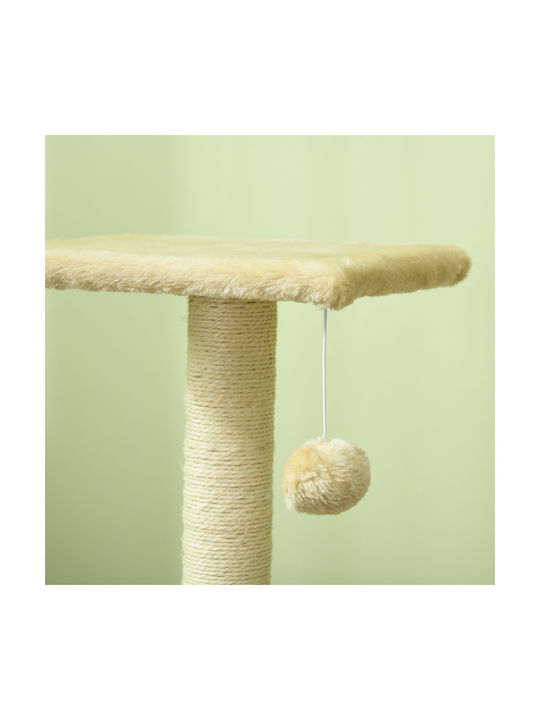 Pawhut Scratching Post Cat Trees Beige 3 levels 40x35x72cm