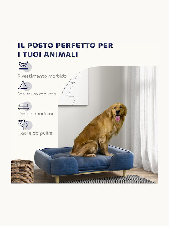 Pawhut Sofa Dog Bed Blue 96x66cm