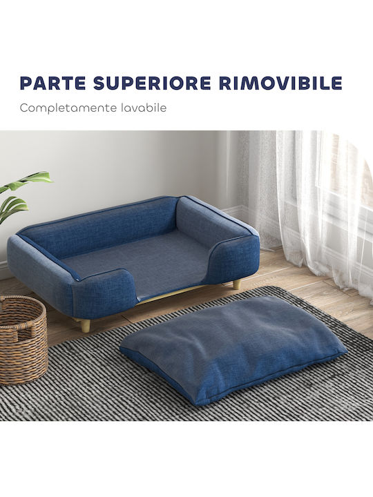 Pawhut Sofa Dog Bed Blue 96x66cm