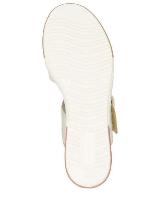 Anatomic Women's Leather Ankle Strap Platforms Gold