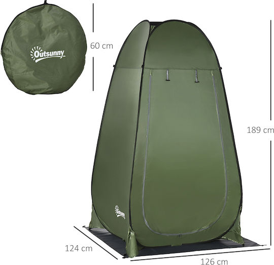 Outsunny Summer Camping Tent Pop Up Toilet Green 126x124x189cm