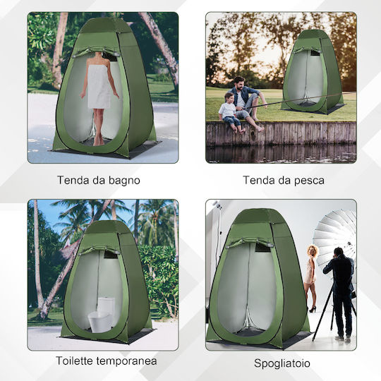 Outsunny Summer Camping Tent Pop Up Toilet Green 126x124x189cm