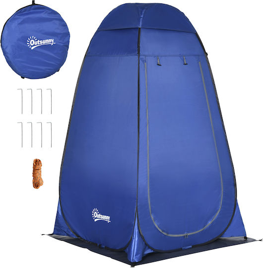 Outsunny Summer Camping Tent Pop Up Toilet Blue 126x124x189cm