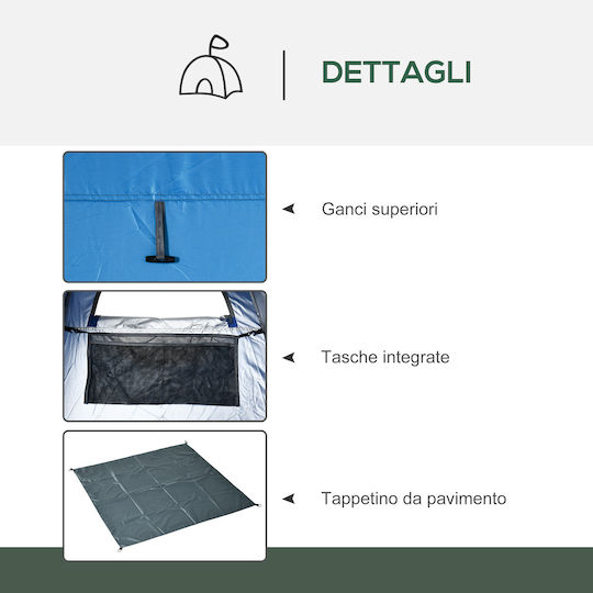 Outsunny Καλοκαιρινή Σκηνή Camping Pop Up Τουαλέτας Μπλε 126x124x189εκ.