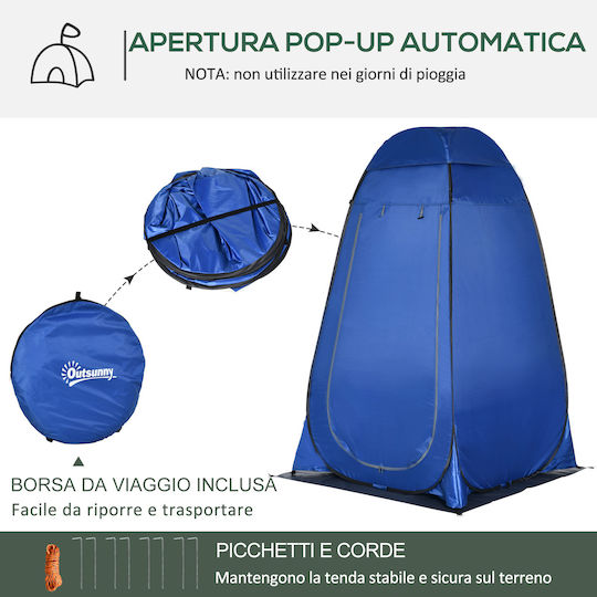 Outsunny Summer Camping Tent Pop Up Toilet Blue 126x124x189cm