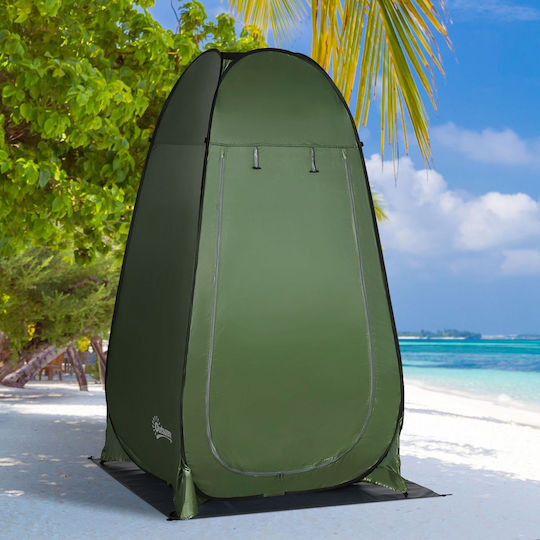 Outsunny Summer Camping Tent Pop Up Toilet Green 126x124x189cm