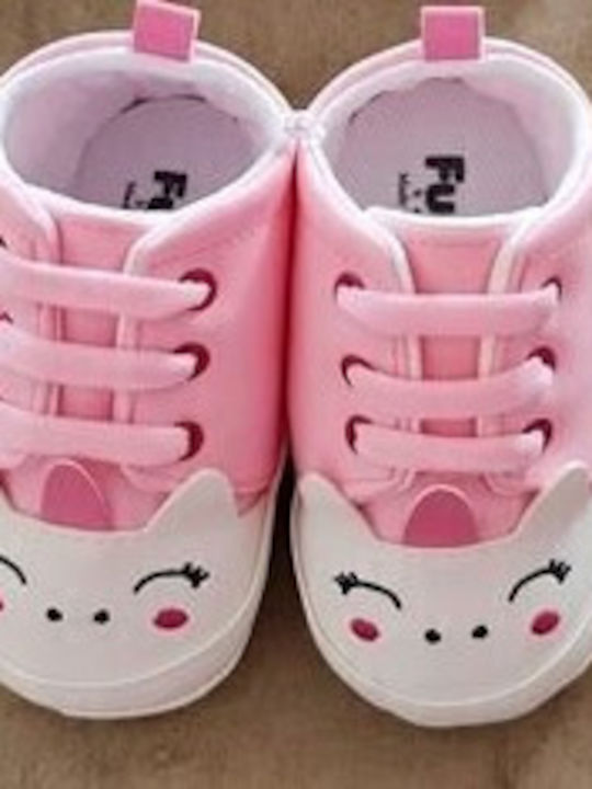 Βρεφικά Sneakers Αγκαλιάς Ροζ Βρεφικά Sneakers Αγκαλιάς Ροζ