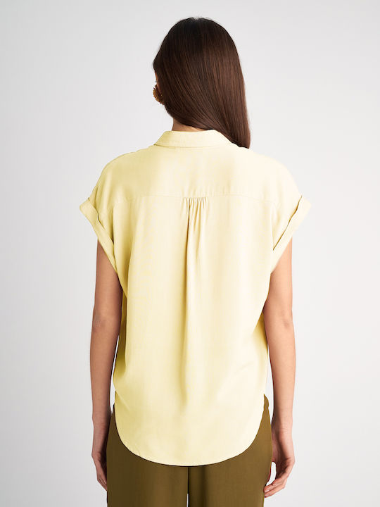 Lina Къс ръкав Женска Риза Light Yellow