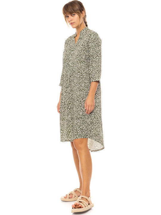 Damen Bademode Pink Label Ditsy Grün Viskose 3/4 Ärmel