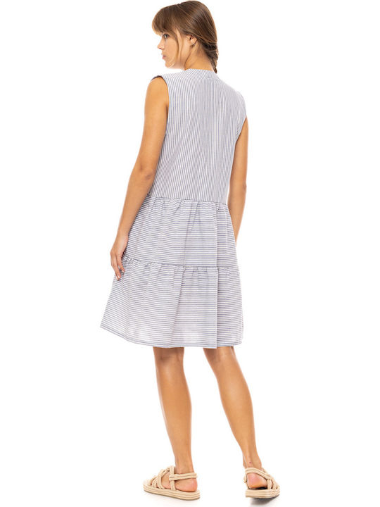 Women's Beachwear Pink Label Denim Stripe Viscose Sleeveless