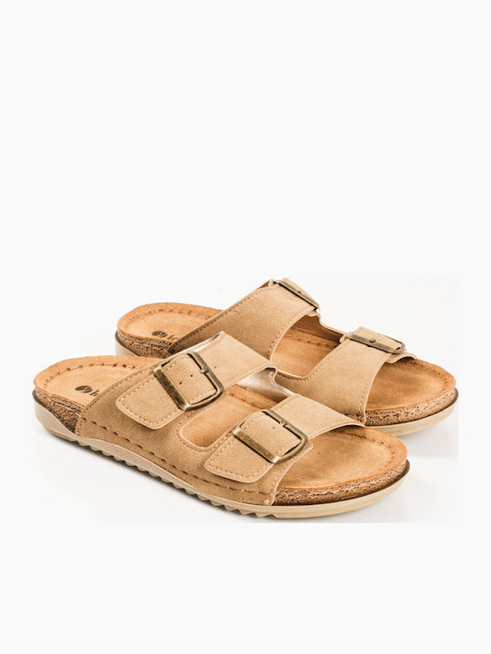 Sandale Casual Damă Din Piele Bej