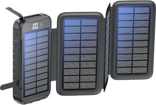 Boompods Neutron Ηλιακό Power Bank 16000mAh με 2 Θύρες USB-A Μαύρο