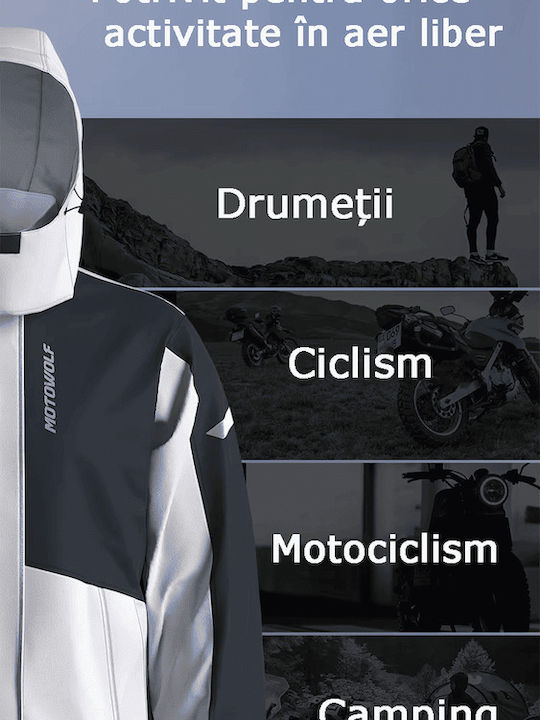 Motowolf V5 Men's Waterproof Riding Jacket & Pants Set Blue/Grey