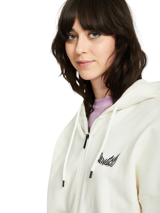 Alix Women's Sweatshirt Jacket Hooded White
