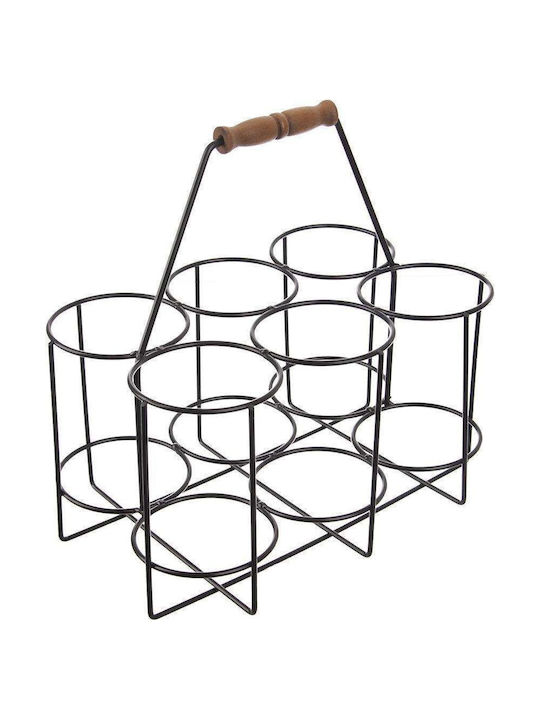 Orion Suport Metalic De Masă Pentru 6 Sticle Negru 29x19.5x28.5cm