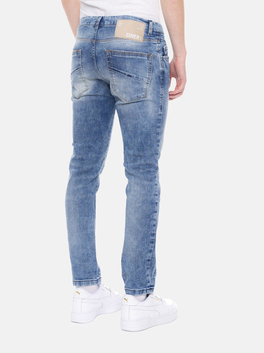 Men's Jeans Pants Cropped with Slim Fit navy-blue