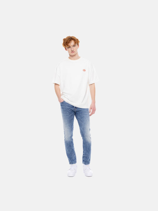 Men's Jeans Pants Cropped with Slim Fit navy-blue