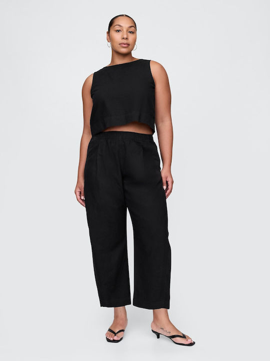 Women's Linen Trousers Black
